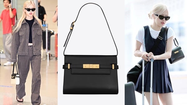 BLACKPINK Rosé:Saint Laurent Manhattan Box皮革迷你斜背袋