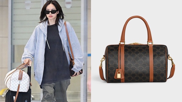 BLACKPINK Lisa:CELINE TRIOMPHE CANVAS波士頓手袋