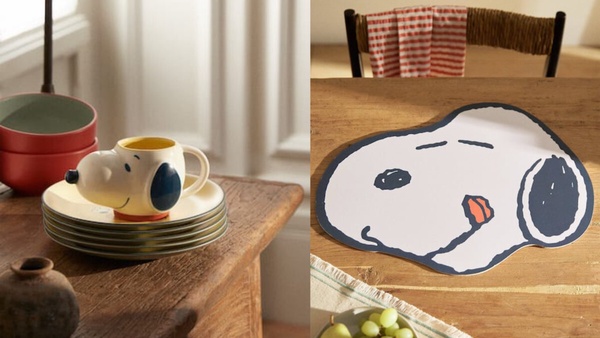 可愛爆擊！Zara Home x Peanuts史努比系列登場，史努比抱枕、餐盤、文具到寢具都有