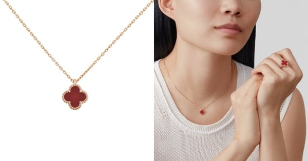 Van Cleef &amp;amp; Arpels梵克雅寶保值款9:Alhambra系列Sweet Alhambra吊墜（紅玉髓）
