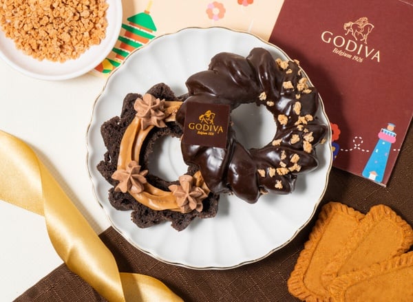巧克力控開吃！Mister Donut x GODIVA聯名巧克力甜甜圈6款登場，再推優惠、GODIVA頸枕