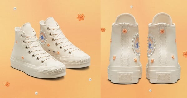 韓國Converse必買推薦：Chuck Taylor刺繡小花珍珠款，價格店洽