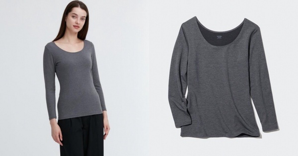 發熱衣推薦1:UNIQLO HEATTECH棉質EXTRA WARM極暖U領T恤(8分袖) NT$790