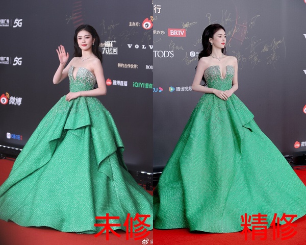 15位陸劇明星紅毯精修vs未修！劉詩詩美，趙露思裙子醜，楊超越像茄子，李蘭迪最最災難