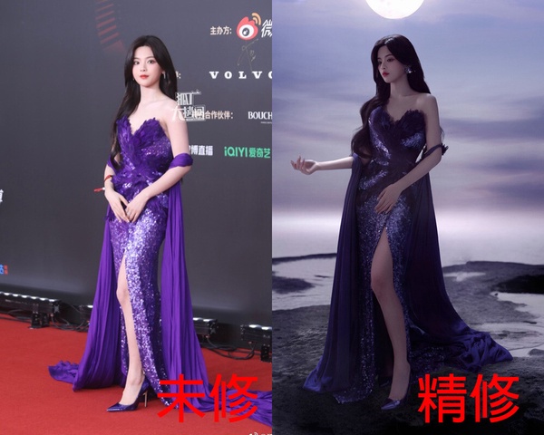 15位陸劇明星紅毯精修vs未修！劉詩詩美，趙露思裙子醜，楊超越像茄子，李蘭迪最最災難