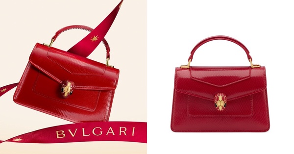 2024龍年限定精品包7：BULGARI SERPENTI FOREVER石榴石紅色水蛇皮迷你手提肩背包 ，價格店洽