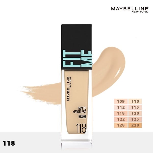 康是美2024熱銷粉底液TOP1：MAYBELLINE媚比琳 FIT ME反孔特霧粉底液 SPF22系列，NT$399