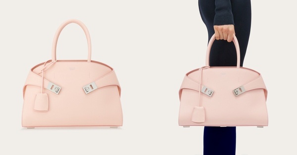 2024 Pantone柔和桃包包推薦6：Ferragamo Hug手袋，NT$77,900