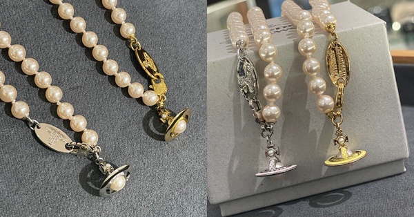 Vivienne Westwood話題新品推薦5：經典Pearl立體土星吊墜珍珠項鍊，NT$12,900
