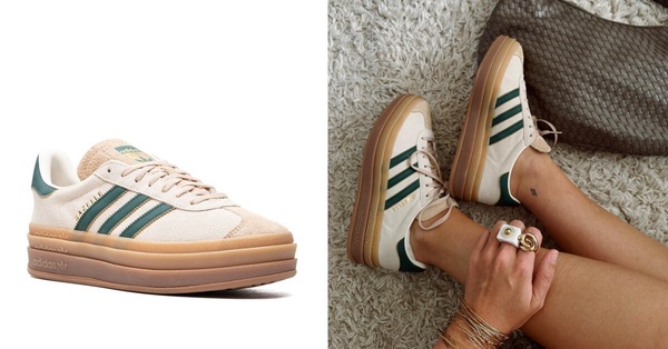 adidas Originals GAZELLE BOLD絨面白綠拼接，價格店洽