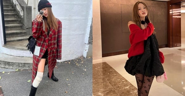 紅色不顯老穿搭公式2：紅色 x 黑色