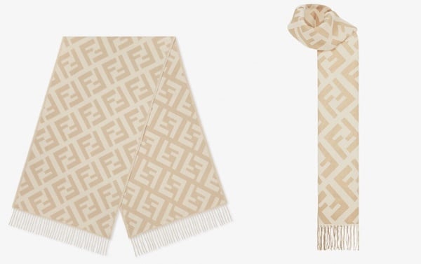 精品LOGO圍巾入門推薦18：Fendi FF圍巾，NT$31,200