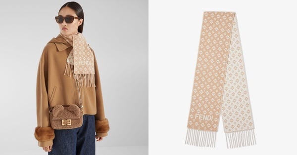 精品LOGO圍巾入門推薦19：Fendi FF圍巾，NT$22,500