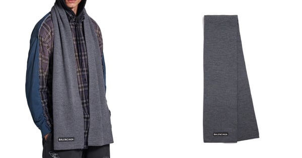 精品LOGO圍巾入門推薦23：Balenciaga Patch 圍巾，NT$17,600