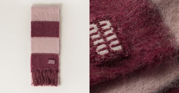 精品LOGO圍巾入門推薦25：Miu Miu 羊毛流蘇圍巾，NT$26,500