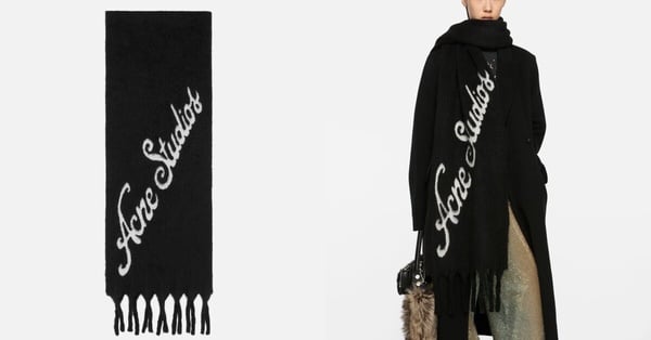 精品LOGO圍巾入門推薦30：Acne Studios Logo 圍巾，NT$20,000