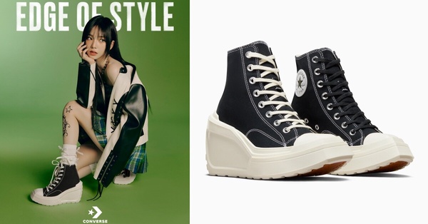 2024顯高厚底鞋款推薦12：Converse DE LUXE WEDGE幾何坡跟鞋，NT$3,380