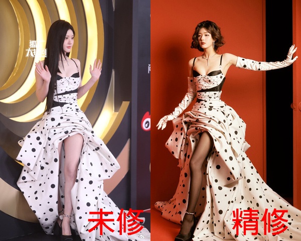 微博之夜18位陸劇明星精修vs未修！熱巴美胸太惹火，虞書欣被說修很大，趙露思腿修長了