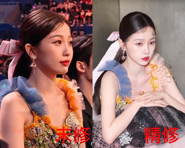 微博之夜18位陸劇明星精修vs未修！熱巴美胸太惹火，虞書欣被說修很大，趙露思腿修長了