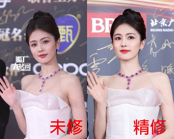 微博之夜18位陸劇明星精修vs未修！熱巴美胸太惹火，虞書欣被說修很大，趙露思腿修長了