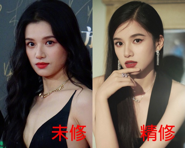 微博之夜18位陸劇明星精修vs未修！熱巴美胸太惹火，虞書欣被說修很大，趙露思腿修長了