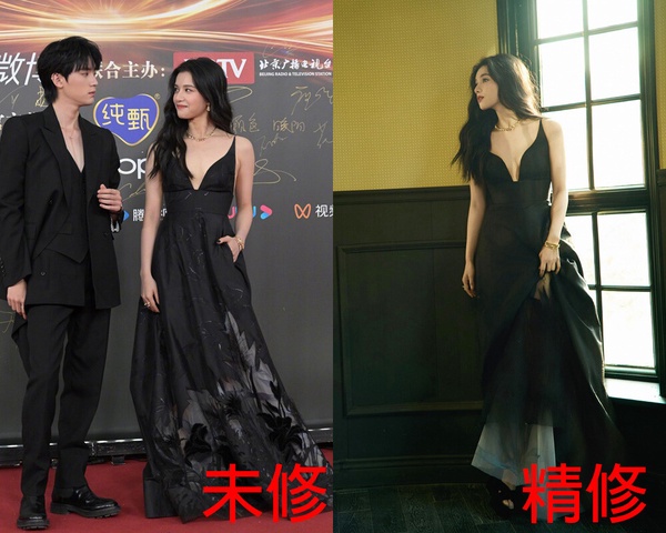 微博之夜18位陸劇明星精修vs未修！熱巴美胸太惹火，虞書欣被說修很大，趙露思腿修長了