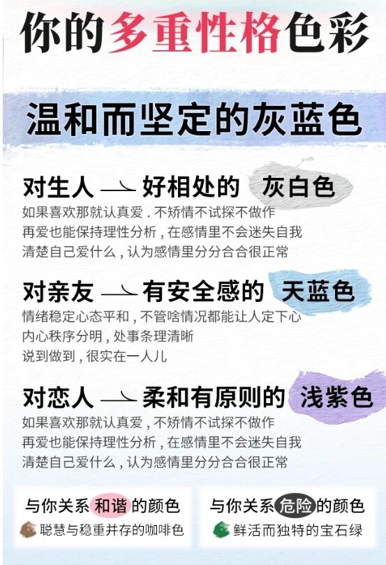 妳個性很多變嗎？陸網超夯「多重性格色彩測驗」，測妳在人生、親友和另一半前的代表色