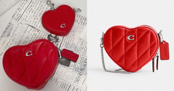 Coach新品清單4：HEART 14豐盈絎縫斜背手袋（情人節系列），NT$12,800