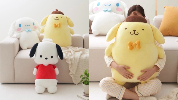 超巨大「三麗鷗抱枕」軟萌登場！KITTY、美樂蒂、酷洛米、大耳狗、布丁狗、帕恰狗都有