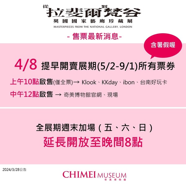 台灣史上最高規格！拉斐爾、梵谷等大師52幅真跡來台，《英國國家藝廊珍藏展》5月開展