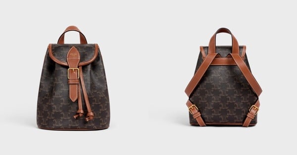 2024精品後背包推薦11:CELINE TRIOMPHE帆布及小牛皮迷你型FOLCO背包 ,NT$65,000