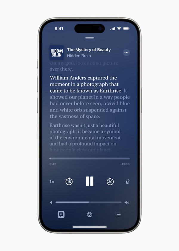 全新功能! iPhone「iOS 17.4」新增Apple Podcast 逐字稿功能