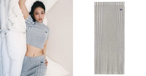 2024 Maison Kitsuné小狐狸必買推薦2：Baby Fox系列小狐狸LOGO合身針織迷笛裙，NT$12,000