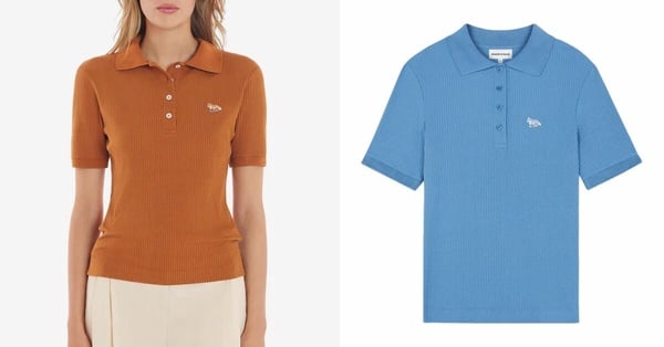 2024 Maison Kitsuné小狐狸必買推薦3：Baby Fox系列小狐狸LOGO針織POLO衫，NT$6,200