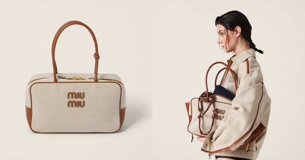 精品保齡球包推薦4:Miu Miu 帆布手挽手袋,NT$85,000