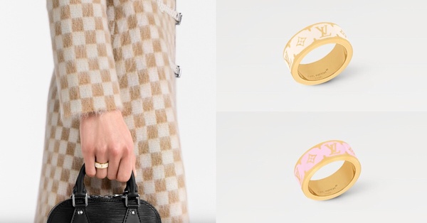 2024經典「入門精品戒指」推薦4:Louis Vuitton Nanogram Enamel戒指,NT$14,100