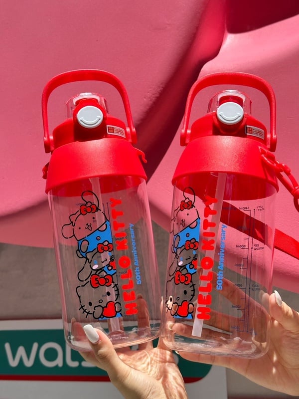 Kitty在屈臣氏!屈臣氏「Hello Kitty集點」Kitty水壺、手機掛繩99元起再享買一送一