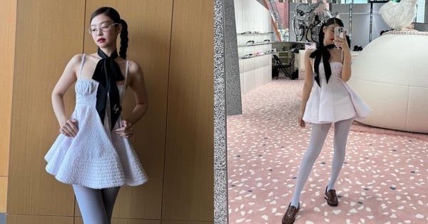 白色裙子穿搭示範1:BLACKPINK Jennie