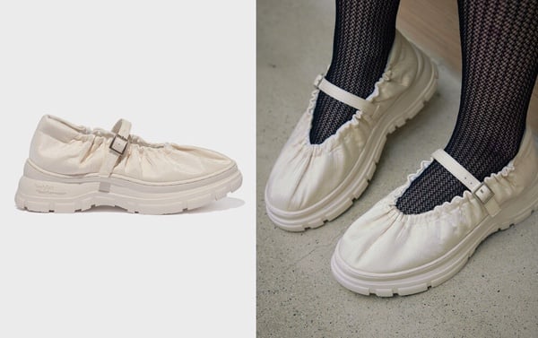 韓國Rockfish必買鞋款推薦：FLATFORM SCRUNCH MARYJANE ，韓幣115,000（約NT$2,724）