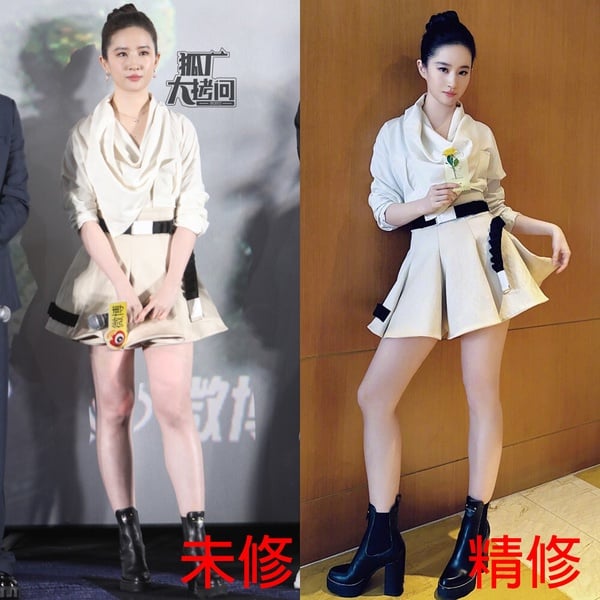 10位陸劇女星「美腿照」精修vs未修！劉亦菲被嘲象腿，楊冪是腿精，但唐嫣王楚然才逆天