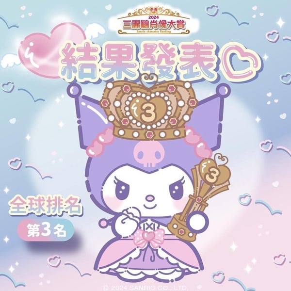 三麗鷗「2024肖像大賞」全球排名公開！