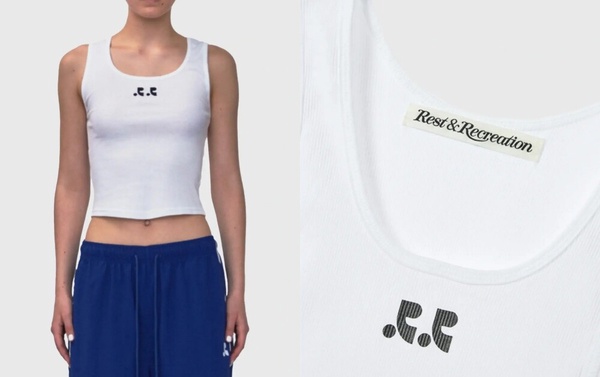2024最新LOGO白背心推薦：REST &amp;amp; RECREATION RR Logo坦克背心 ，NT$1,180