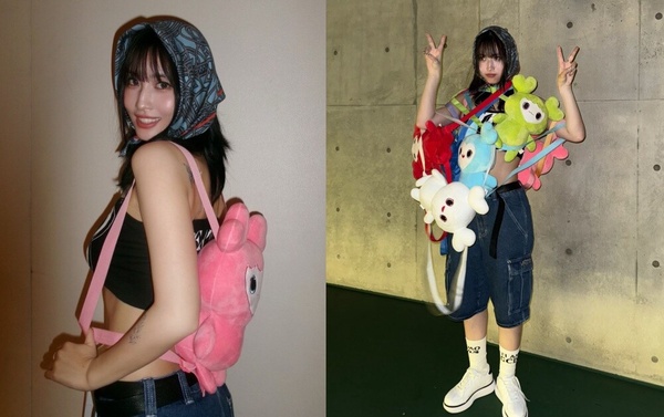 頭巾穿搭示範4：TWICE MOMO