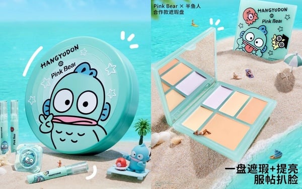 2024最新卡通聯名系列彩妝：PinkBear皮可熊 X 人魚漢頓HANGYODON