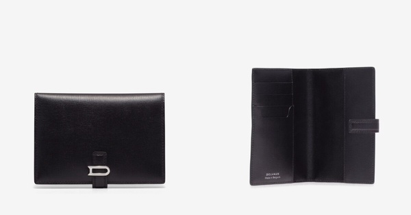 黑色短夾推薦1:DELVAUX Léonce Passport Holder皮夾,NT$23,900