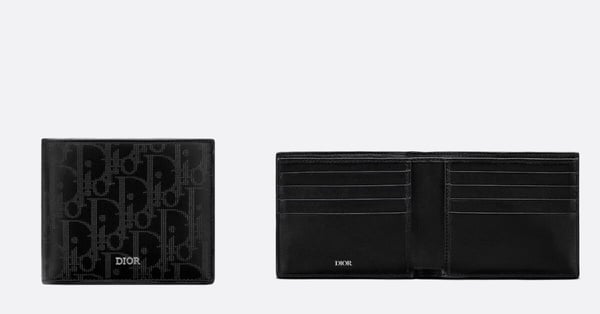 黑色短夾推薦3:Dior Oblique 皮夾,NT$22,000