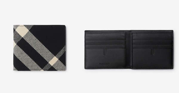 黑色短夾推薦5:Burberry格紋短夾,NT$14,500