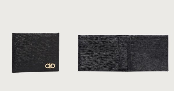 黑色短夾推薦14:Ferragamo Gancini短夾 ,價格店洽