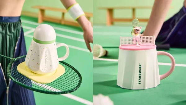 星巴克「羽毛球主題星杯」登場!羽毛球馬克杯、運動背包組、打羽球熊店長玩偶可愛必收