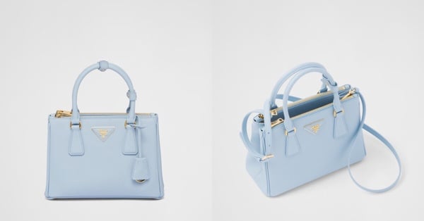 2024天空藍精品包推薦:Prada Galleria Saffiano皮革手袋小號,NT$140,000